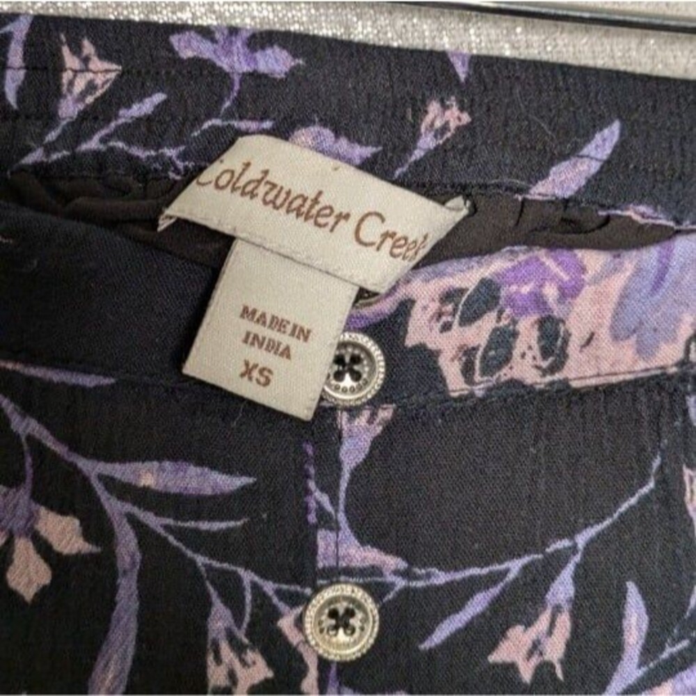 Black Floral Maxi Skirt Boho Cottagecore Whimsigoth Dark Academia XS - Picture 7 of 10
